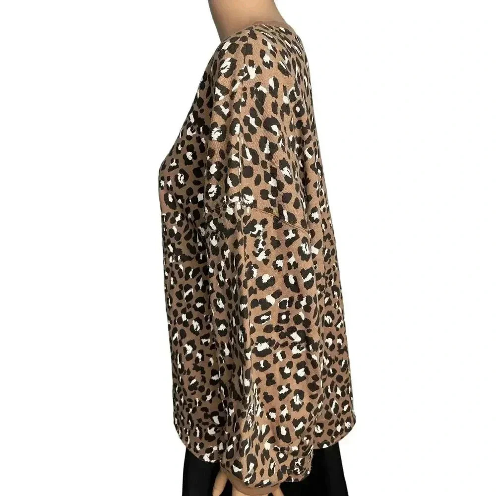 Rails Reeves Mountain Leopard crew neck sweater size M New - Picture 4 of 13